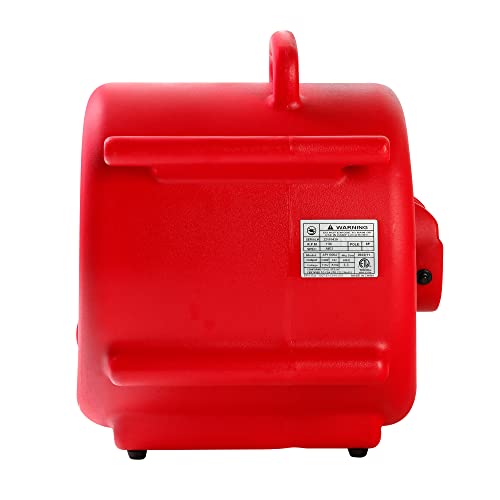 Mounto 1/3hp Air Mover 2000cfm Carpet Dryer Blower Floor Drying Fan - 3-Speed Air Mover w/Dual GFCI Outlet, 25ft Power Cord for Drying, Cooling, Air Circulation (Red) - Thumbnail 5