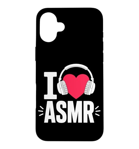 I Love ASMR �L���[�g �n�[�g �w�b�h�z�� �I�[�f�B�I �����b�N�X �X�}�z�P�[�X iPhone 16 Plus �p