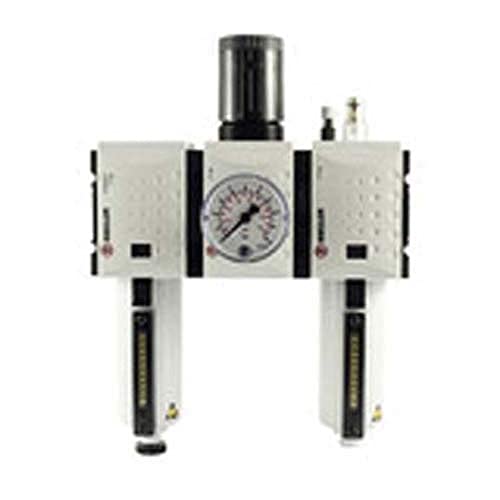 RIEGLER FU 621-M FUTURA Wartungseinheit dreiteilig mit Metallbehälter, Sichtrohr und Manometer, Halbautomatisch, Baugröße 1, 0,5-8 bar, G 1/4