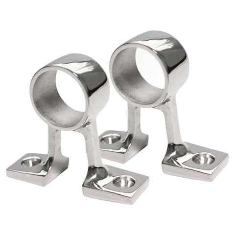 NRC&XRC 2 Pieces Marine Grade Heavy Duty 316 Stainless Steel Boat Hand Rail Fitting(I.D. 26MM) Center Bracket Stanchion Mount Hardware for 1inch OD Tubing Cover
