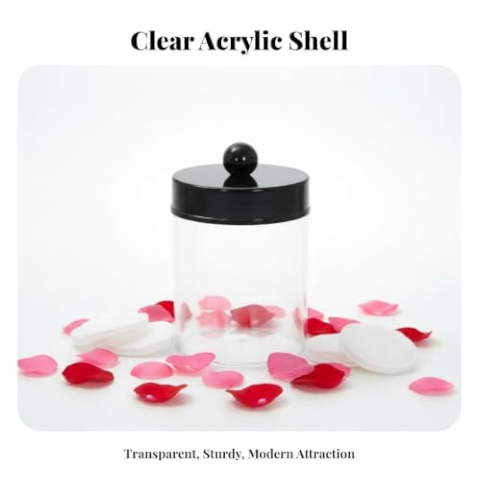 Ear Bud and Pad Canister Dustproof Lids Acrylic Holder