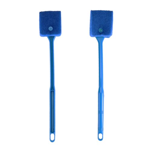 Veemoon Brosse de Nettoyage Légère et Portable pour Aquarium en Plastique 2pcs Bleu Verre pour Algues et Plantes D'aquarium