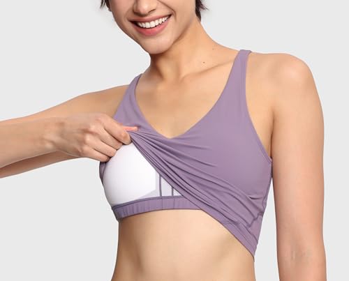 Image of THE GYM PEOPLE Womens' Sports Bra Longline Wirefree Padded with Medium Support