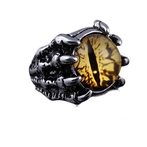 XAGMODSHN Forme Unique d ' oeil de démons de patte de loup réglable pour les hommes femmes, accessoires de fête de Texture en alliage anneaux de patte de...