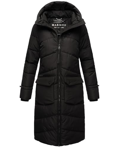 Damen Wintermantel von Marikoo – warmer Steppmantel in Schwarz