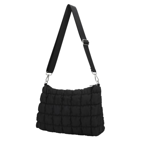 E-Tree Quilted Crossbody Bags for Women Men, Puffer Handbag Purse with Shoulder Strap