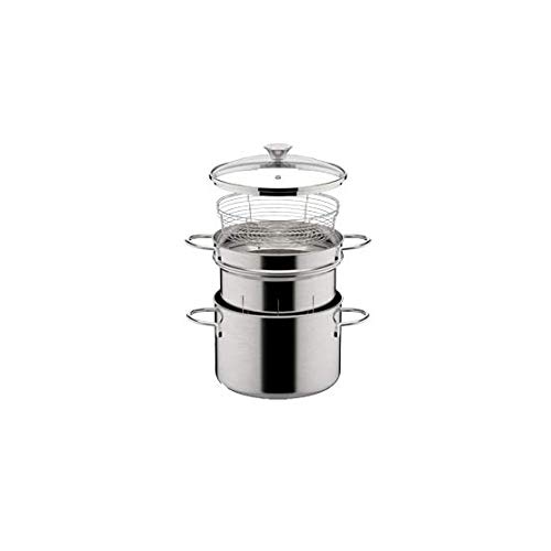 Lagostina Paste-vapeur 22 cm, couscoussier acier inoxydable, revêtement céramique
