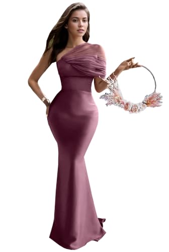 Image of Dream Wedding One Shoulder Satin Bridesmaid Dresses