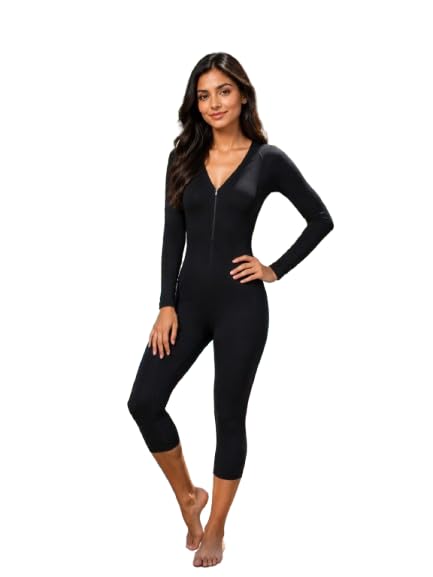 Women Solid Swimwear for Beach, Pool, Swimming. Black-image-36
