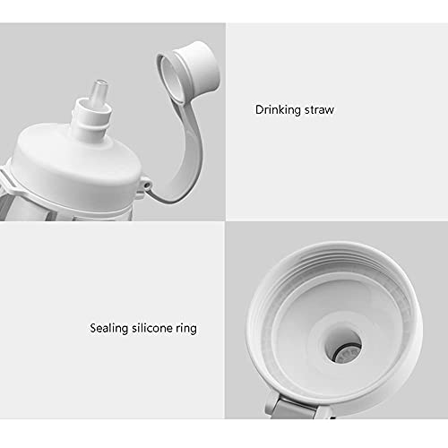 Waterfles Waterfles Sport Waterfles Blokkering Flip Top Deksel Waterfles met stro Voor Camping Trainingen Outdoor Activity Fles (kleur: wit) - Image 6