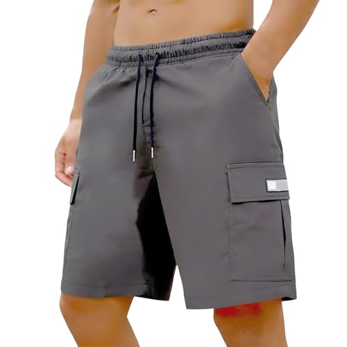 Short cargo homme droit en coton léger bermuda de randonnée