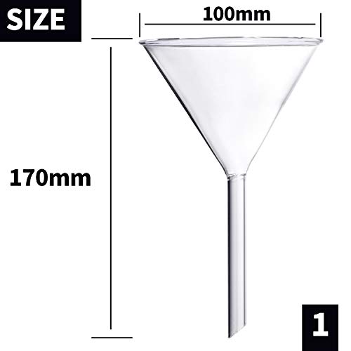 Young4Us BL-LD-04 Glass Funnel Set, 4 Pcs Lab Borosilicate Glass Funnels thumb #1