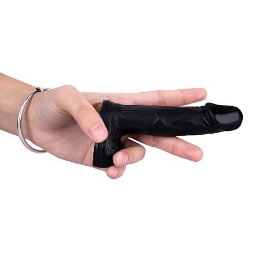 4.3 inches Realistic Dildo for Beginners, Anal Dildos Lifelike Fake Penis for Women/Men/Gay, Adult Sex Toys for G spot Stimulator Anal Plug Training Sets (Black)