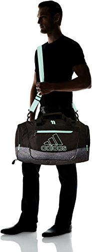 adidas Unisex Defender III Small Duffel Bag, Black/ Onix Jersey/ Clear Mint Green, Small