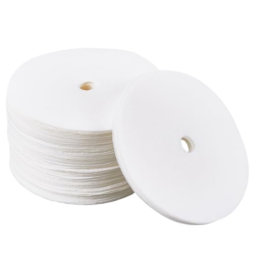CREATCABIN 200 Filtre à Café Rond en Papier pour Percolateur Disque de Remplacement Filtre à Café en Papier Non Blanchi Filtre à Mailles Blanches pour...