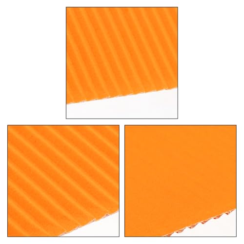 Image of uxcell 10pcs Corrugated Cardboard Paper Sheets,Orange Yellow,14 inch x 10inch,for Craft and DIY Projects