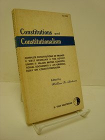Paperback Constitutions and Constitutionalism Book