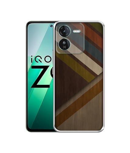 Image of Casotec Colorful Wooden Pattern Design Printed Silicon Soft TPU Back Case Cover for iQOO Z9 5G