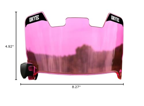 GIKYTEC Football Visor Football Helmet Visor Scratch Resistant UV Block Facial Protection Visor for Youth & Adult (Clear Pink) - Thumbnail 7