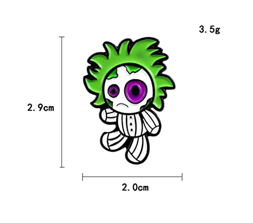 Image of Purple Eye Witches Green Hair Magician Muppet Brooch Badges Enamel Pin Fashion Jewelry Accessories