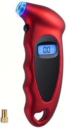 Motorenbau Digital Tire Pressure Gauge 150 PSI, Accurate in 0.1 Increments,1 Pack Tire Pressure Gauge with Backlight LCD, 4 Units (PSI/Bar/Kgf/cm²/KPA) Applicable to Car Truck Bicycle, Red