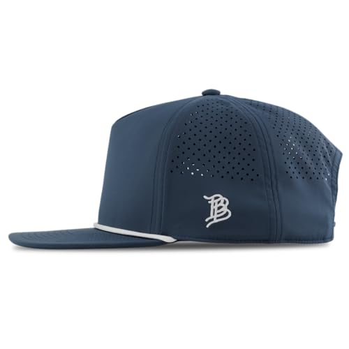 Image of Branded Bills Bare Flat 5 Panel Rope Hat for Men, Adjustable Snapback Golf Baseball Cap Flat Brim