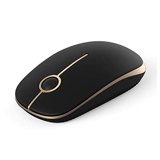 Jelly Comb 2.4G Slim Wireless Mouse with Nano Receiver MS001 (Black and Gold)