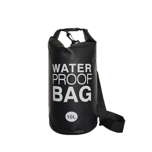 Saco Estanque , 10 litros, Impermeável (à Prova D´água ), Flutuante , para Praia, Cachoeiras, Camping, Trekking, Dias de Chuva (Preto)