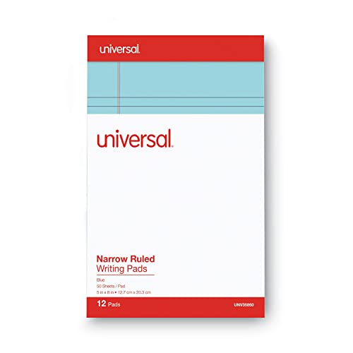 Bloc-notes bleus Universal 5x8 pour éviter les feuilles déchirées au bureau - 2