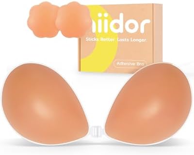 Niidor Adhesive Bra Strapless Ultra Sticky Invisible Push up Sili...