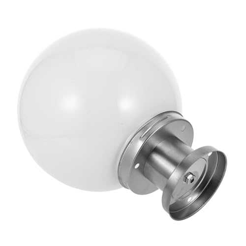 SOPOTUTU Lámpara Bola Jardín Resistente al Clima con Base Acero Inoxidable Luz Acrílica para Poste Exterior Decoración Patio y Terraza Elegante Fácil Instalación