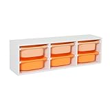 Design épuré sweeek - Meuble de Rangement pour Enfant. 6 bacs en Plastique Orange pêche - Sora