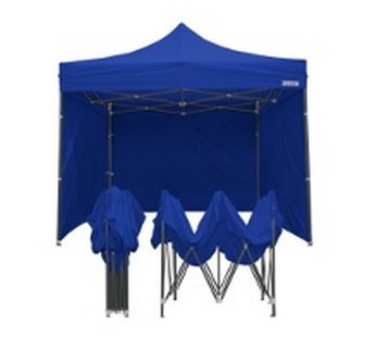 Tonnelle pliante 3x3 pour jardin et réception RAY BOT avec parois PVC bleu