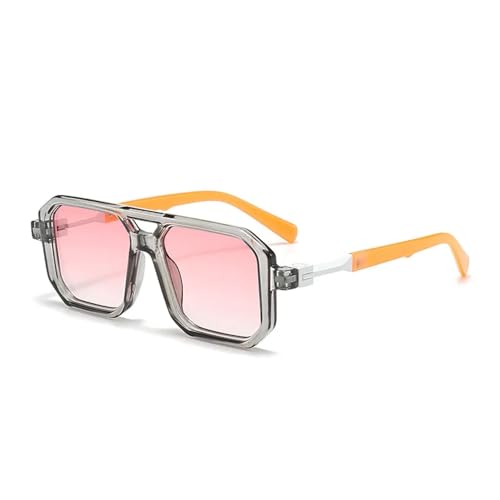 Lunettes de soleil à monture rétro double faisceau mixtes
