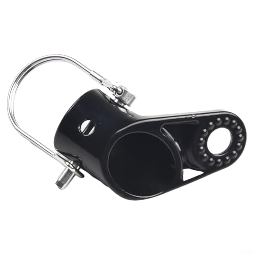 ComfyHarbor Acoplador de enganche de remolque de bicicleta, accesorio de remolque de acero al carbono para cochecito, coche de mascotas, gancho conector de eje trasero portátil, color negro