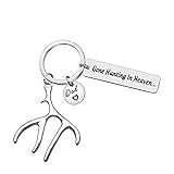 Xiahuyu Loss of Dad Memorial Keychain Gifts Gone Hunting in Heaven Keychain In Memory of Dad Gift Loss of Father Sympathy Gift Remembrance Memorial Gifts for Loss of Father