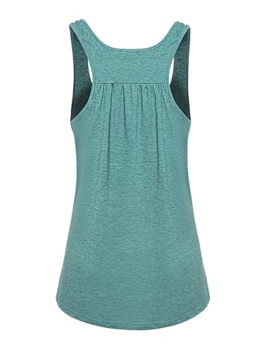 Cestyle Sport Tank Tops for Women,Teen Girls Sportswear Racer Back Tanks Loose Fit Everyday Workout Shirts Training Knitted Tunic Tees Multi-Green 10-12, Large