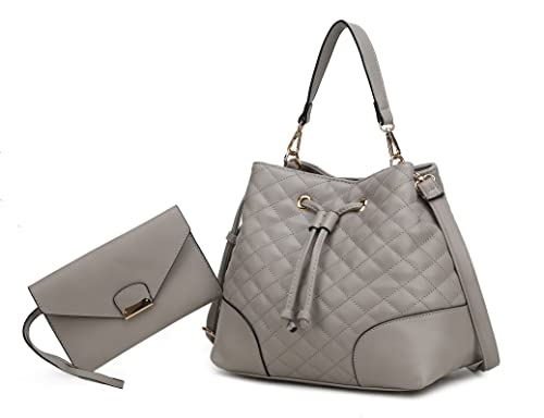 Image of MKF Collection Women's Bucket Bag With Wristlet Wallet, Vegan Leather Hobo Bag Handbag Set Crossbody Bag by Mia K