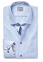 Marvelis Herren Businesshemd Langarm 700014,Einfarbig,Comfort fit,New Kent,Rauchblau 13,44