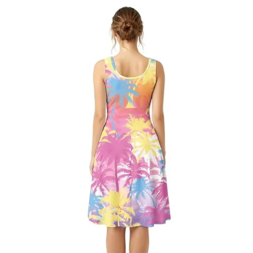 Image of Dreaweet Casual Sleeveless Dresses for Women Girls, Round Neck Tank Dresses with Pockets Summer Sundress Size XS-4XL
