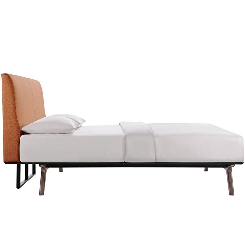 Modway Tracy Mid-Century Modern Wood Platform Queen Size Bed, Cappuccino Orange #TOP5