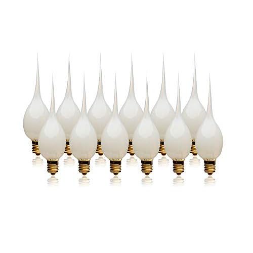 LightLady Studio Silicone Light Bulbs for Window Candles, 7W, 12 Pack