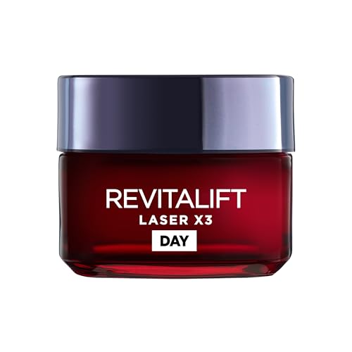 L'Oréal Paris Revitalift Laser X3, Anti-Ageing Day Cream SPF 15, Firming And Brightening, With Pro-Retinol, Hyaluronic Acid And Vitamin Cg, 50ml
