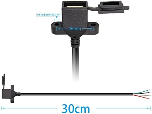 RIIEYOCA USB Female 4pin bare Wire,USB 2.0 Power Data Cable with Dust Cap DIY Pigtail Cable,for and USB Equipment Installed or Replace Repair