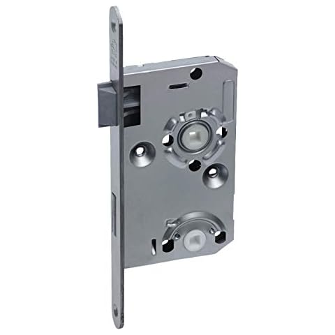 BASI® Zimmertür-Einsteckschloss DIN rechts | links mit abgerundetem Stulp ES 935 Nickel silber Cover