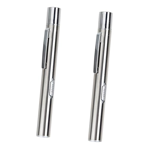 Linterna médica Alipis de metal plata con luz dual blanca y amarilla