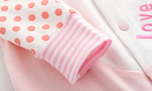 KIDDLETOWN Baby Schlafanzug, Strampler Neugeborene, Baby Strampler Langarm, Babyschlafanzug Baumwolle, Schlafstrampler Pyjam Kleidung Neugeborene Schlafanzug für Mädchen Jungen 0-3 Monate
