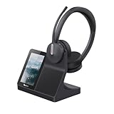 Yealink WH64 Workstation Dual Wireless DECT & Bluetooth Stereo Headset, Noise Cancelling Mikrofon, Touchscreen, Kompatibel mit Teams & IP-Telefonen, Freisprecheinrichtung für Büro und Homeoffice