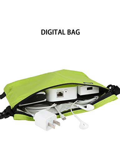 Gox Travel Toiletry Bag Carry On Zipper Pouch Cosmetic Kit Makeup Digital Bag Water Resistant Nylon (Green) #TOP3