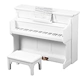 Piano miniature pour maison de poupée – ce modèle d'instrument peut servir d'ornement décoratif pour l'intérieur de votre maison miniature. piano et tabouret miniatures inclus